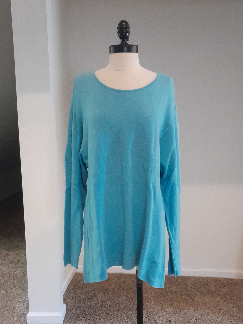 J. Jill Reversible Soft Blue Knit Crewneck